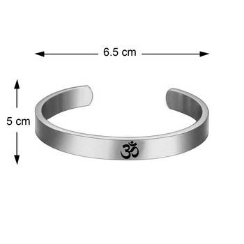 Silver Plated Stylish Bracelet Adjustable OM Design Kada  Men 6