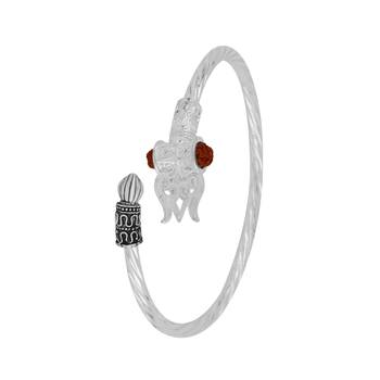 Rudraksha OM Trishul Damroo Designer Oxidized Silver Bahubali  Kada Bracelet Unisex Bracelets 1