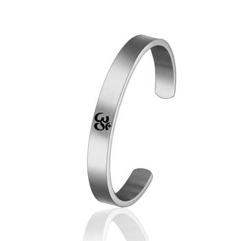 Silver Plated Stylish Bracelet Adjustable OM Design Kada  Men 1
