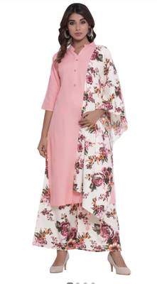 Letast Rayon Plain kurta and Rayon printed palazzo with Rayon dupatta Set 1