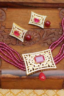 Pink agate necklaces