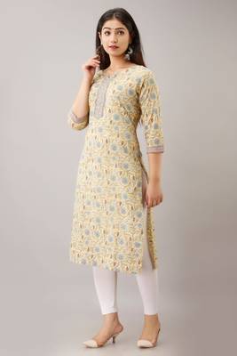 Letast Cotton printed Brown kurta & Kurti  1