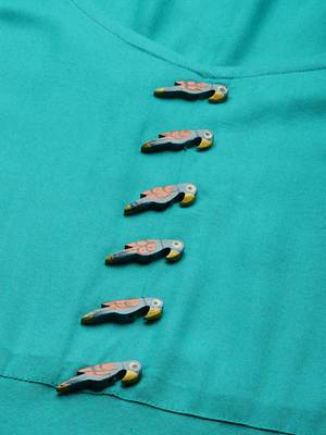Sea-green plain viscose rayon maxi-dresses 5