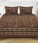 Grush 100% Cotton Jaipuri Print Queen Size Bedsheet With 2 Pillow Covers