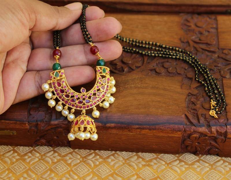 Multicolor agate mangalsutra