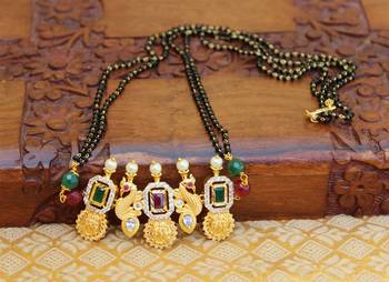 Multicolor agate mangalsutra 1
