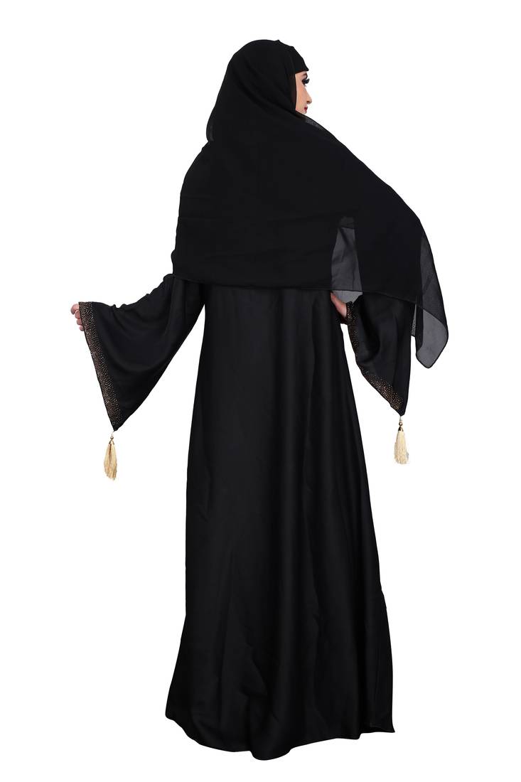 New Saffron color flower 3D worked and golden pearl work bell sleeve with dupatt (scarf)