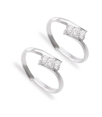 Linear Zircon Toe Rings-TR471 1