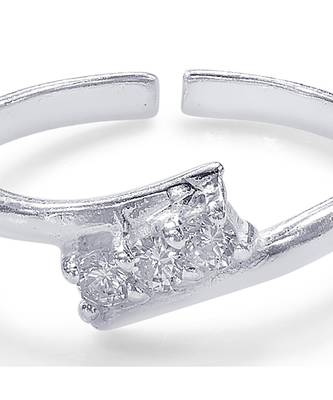 Linear Zircon Toe Rings-TR471 2