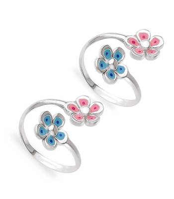 Colorful Flower Toe Rings- TR472 1
