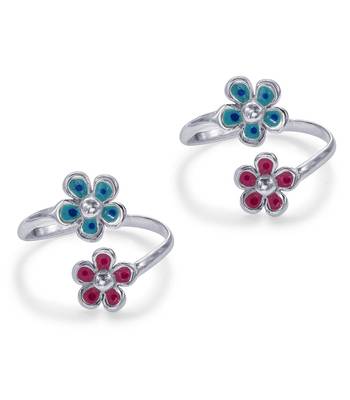 Colorful Flower Toe Rings- TR472 2