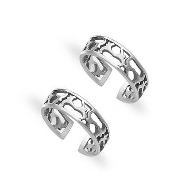 Classic Cutwork Silver Toe Rings-TR473 1