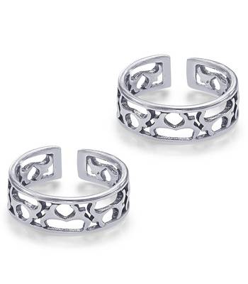 Classic Cutwork Silver Toe Rings-TR473 2
