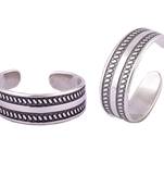 Antique Leaves Silver Toe Rings-TR474