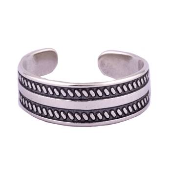 Antique Leaves Silver Toe Rings-TR474 2
