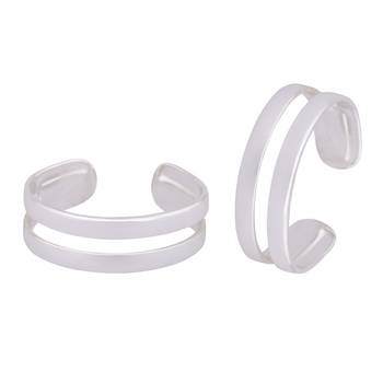 Double Layered Silver Toe Rings-TR475 1