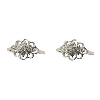 Stone Studded Silver Toe Ring-TOER002 1