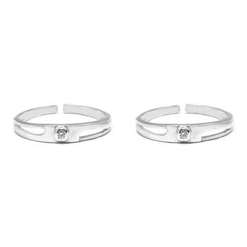 Single CZ Silver Toe Ring-TOER042 1