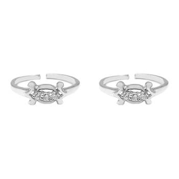 Go Glam Silver Toe Ring-TOER043 1