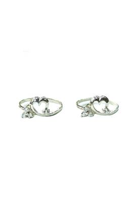 Heartiest Zircon Silver Toe Ring-TOER053 1