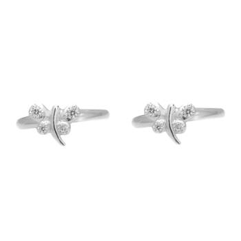 Butter-Fly CZ Silver Toe Ring-TOER080 1