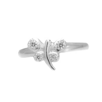 Butter-Fly CZ Silver Toe Ring-TOER080 2