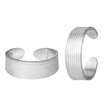 Plain Engraved Silver Toe Ring-TRRD003 1