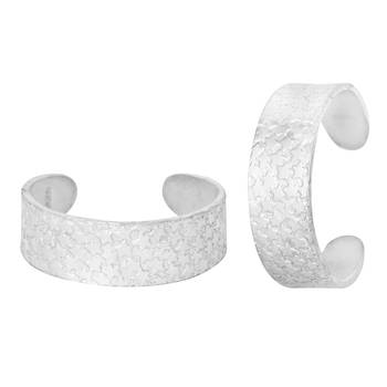 Star Engraved Silver Toe Ring-TRRD027 1