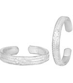 Floret Graving Silver Toe Ring-TRRD032