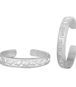 Flat Engraved Silver Toe Ring-TRRD037