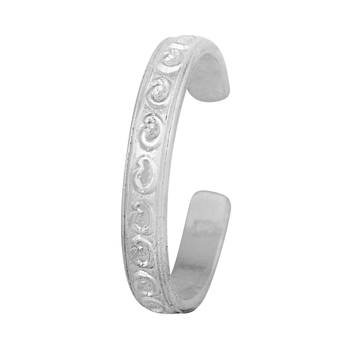 Flat Engraved Silver Toe Ring-TRRD037 3