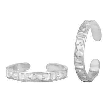 Glossy Floret Silver Toe Ring-TRRD038 1