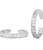 Glossy Floret Silver Toe Ring-TRRD038