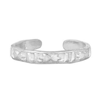 Glossy Floret Silver Toe Ring-TRRD038 2