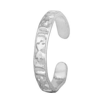 Glossy Floret Silver Toe Ring-TRRD038 3