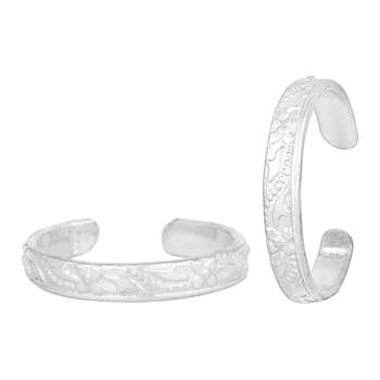 Prettiest Flowery Silver Toe Ring-TRRD039 1
