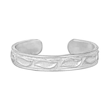 Matte Engraved Silver Toe Ring-TRRD049 2