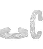 Attractive Plain Engraved Silver Toe Ring-TRRD050