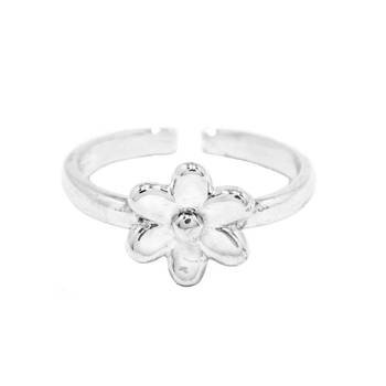 Floral Plain Silver Toe Ring-TRMX001 2