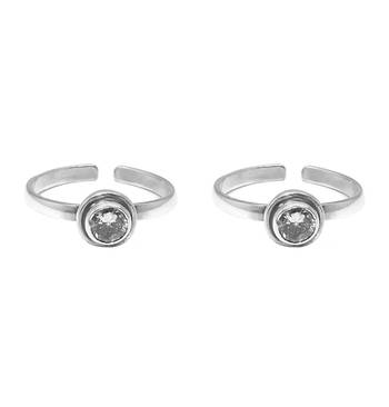 Radiant CZ Silver Toe Ring-TRMX004 1