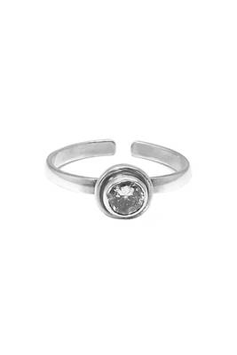Radiant CZ Silver Toe Ring-TRMX004 2