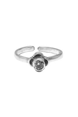 Glittering CZ Silver Toe Ring-TRMX005 2