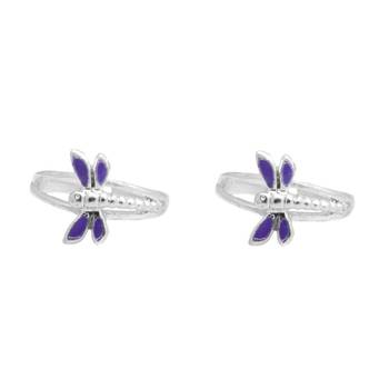 Enamel Butter-Fly Silver Toe Ring-TRMX019 1