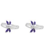 Enamel Butter-Fly Silver Toe Ring-TRMX019