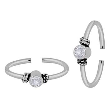 Radiance White Silver Toe Ring-TRMX044 1