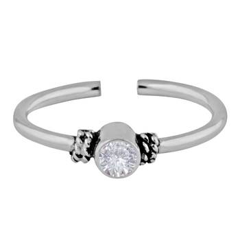 Radiance White Silver Toe Ring-TRMX044 2