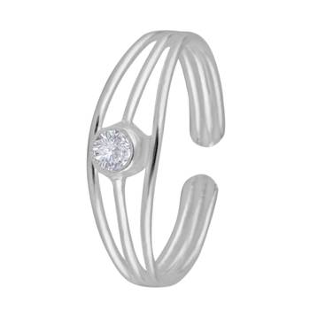 White Zircon Silver Toe Ring-TRMX049 4