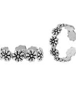 Flower Rolling Silver Toe Ring-TRMX065