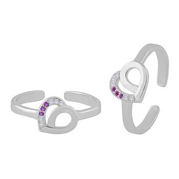 Blooming Heart Silver Toe Ring-TRMX082 1