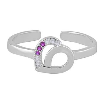 Blooming Heart Silver Toe Ring-TRMX082 2
